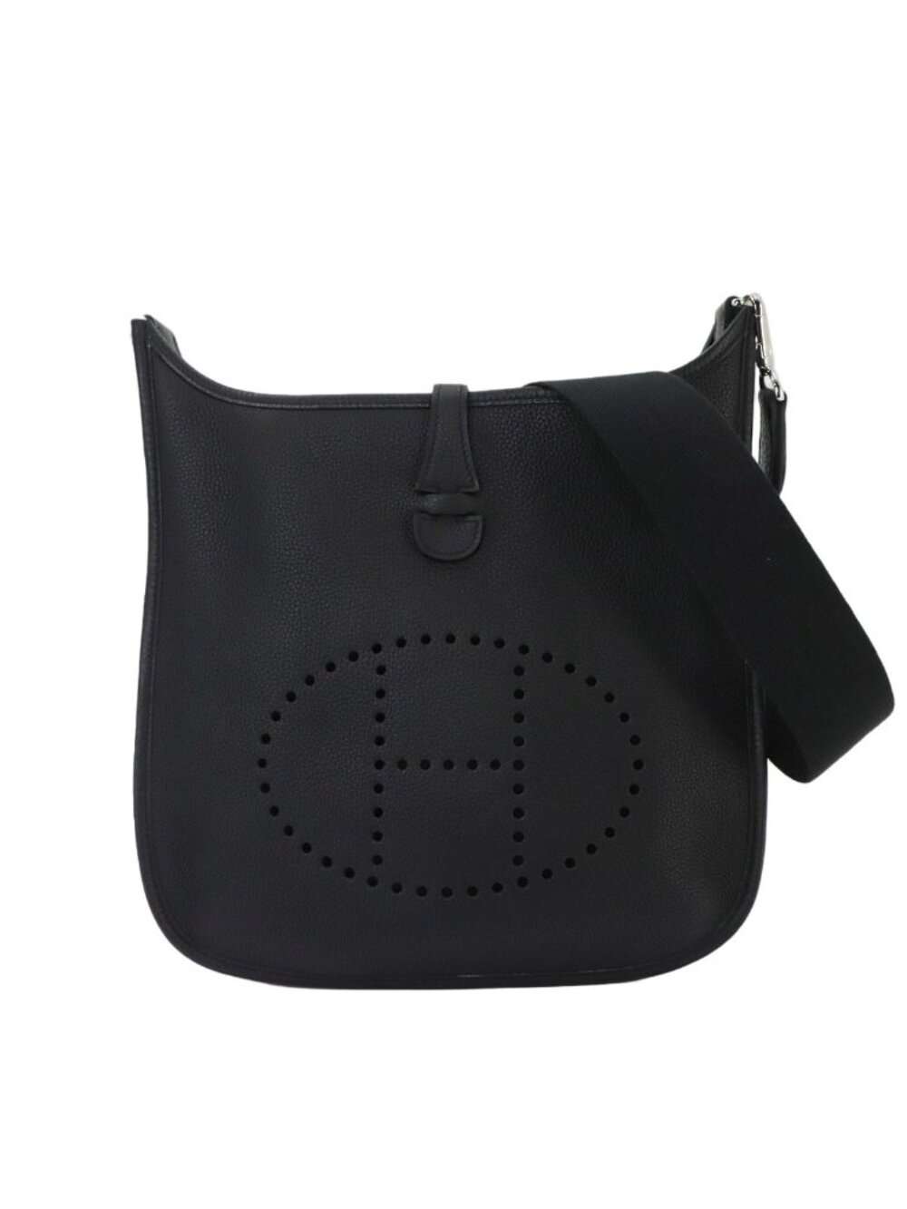 Hermes Evelyne 2 PM Shoulder Bag Taurillon Clemence Black